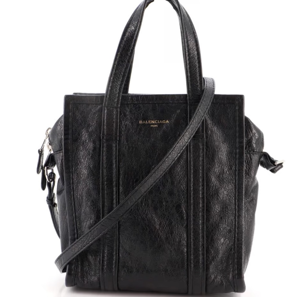 Balenciaga Bazar Convertible Tote Leather in Black